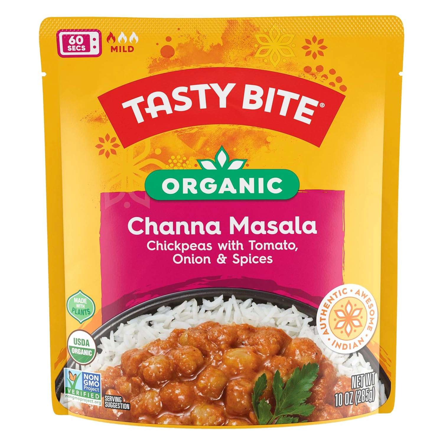 Tasty Bite Organic Channa Masala, 10 Oz, Ready to Eat, Vegan, Gluten Free