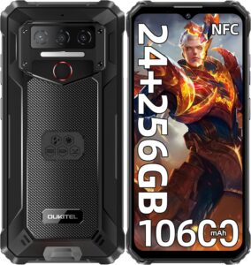 OUKITEL WP23 Plus Rugged Phone 24GB+256GB 10600mAh 6.52" 13MP 4G Android 14 IP68 Black
