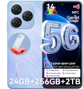 Blackview Shark 9 5G Unlocked, Octa-Core 24GB+256GB/SD 2TB, Android 14, 50MP, 6.67" FHD+, 530181 Score, 5000mAh, Fast Charge, AI, NFC