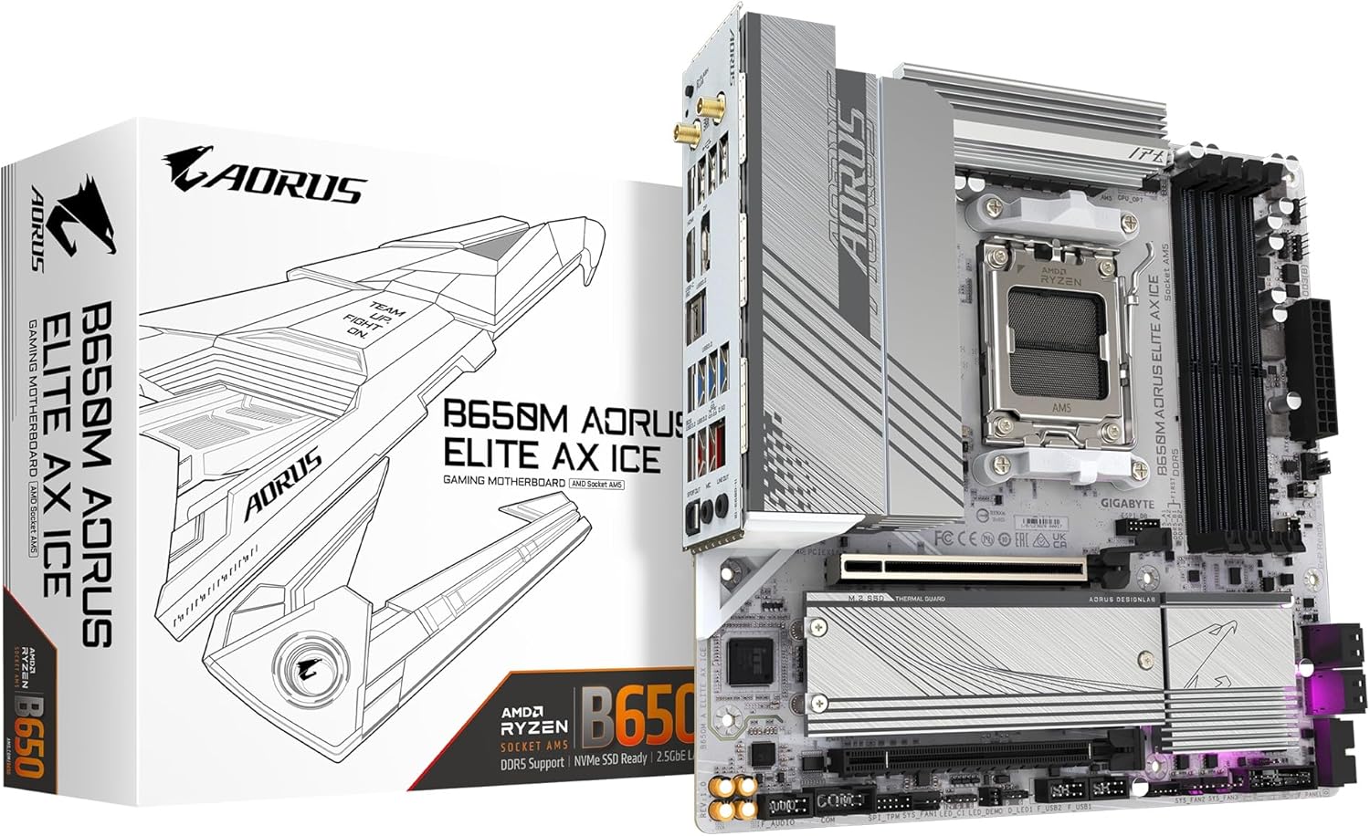 GIGABYTE B650M AORUS Elite AX ICE AM5 DDR5 M-ATX Motherboard 5-Year Warranty