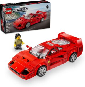 LEGO Speed Champions Ferrari F40 Supercar, Toy Car Building Set with Driver Minifigure, Collectible Ferrari Toy for Kids 9+, 76934