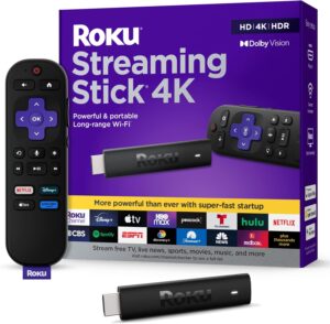 Roku Streaming Stick 4K - HDR & Dolby Vision, Voice Remote, Long-Range Wi-Fi