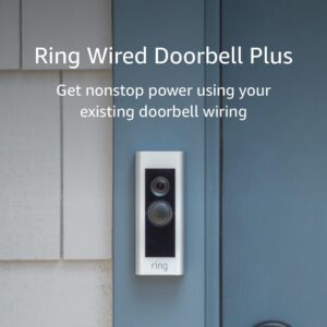 Ring Wired Doorbell Plus - Upgraded, enhanced security, sleek design (wiring required)