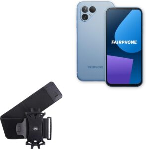 BoxWave Holster for Murena Fairphone 5 - ActiveStretch Sport Armband - Jet Black