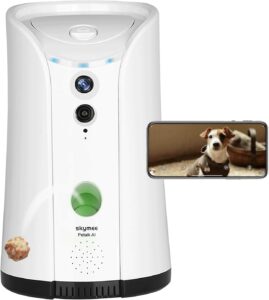 SKYMEE Dog Camera Treat Dispenser, 5G WiFi Pet Cam with 2-Way Audio & Night Vision