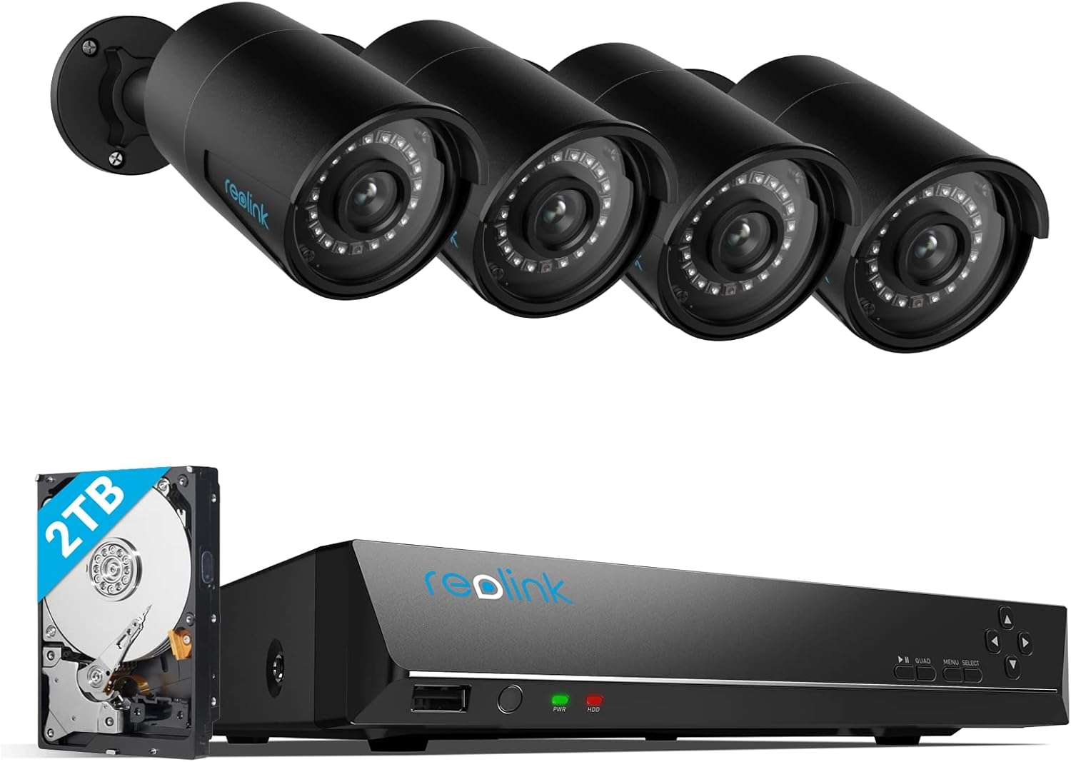 REOLINK 8CH 5MP PoE Security Camera System RLK8-410B4-5MP Black