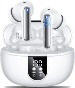 Wireless Earbuds Bluetooth 5.3, 4 ENC Mics, Hi-Fi Stereo, LED Screen, IPX6, 42h Playback