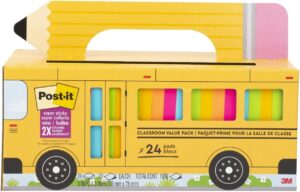 Post-it Super Sticky Notes Value Pack, 24 Pads, 3x3 in, Bright Colors (654-24SSBUS)