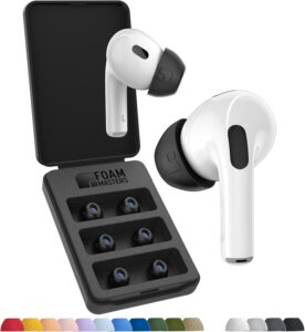 Foam Masters Memory Foam Ear Tips for AirPods Pro 1/2 Gen | 3 Pairs | Black