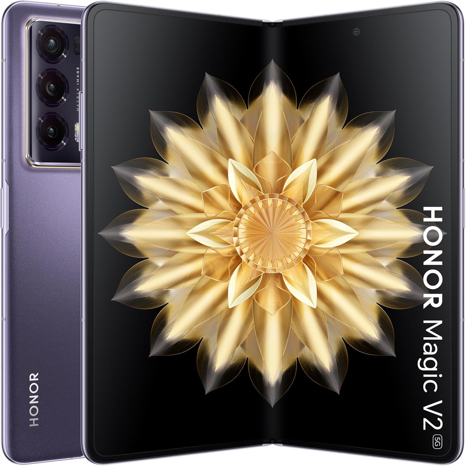 Honor Magic V2 Standard Edition Dual SIM 512GB 16GB RAM GSM CDMA Unlocked 5G (Phantom Purple) - International Version