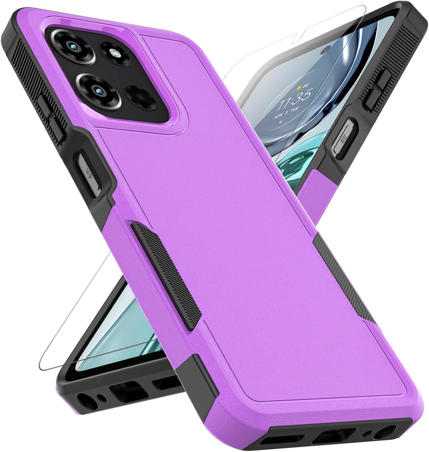 Here’s the rewritten SEO title within 60 characters:  
"Motorola Moto G 2025 Case – Heavy Duty Rugged Purple Cover"  
Let me know if you'd like any adjustments!