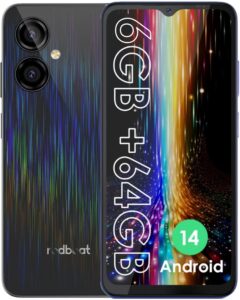 Unlocked Android 14 Phone, 6.52" IPS, 8-Core 1.6GHz, 6GB+64GB, 13MP+5MP, 5000mAh