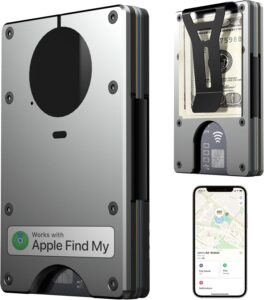 Air Wallet: Minimalist Airtag Wallet, RFID Blocking, Slim Card Holder for Men, Apple Find My Compatible (Gray)