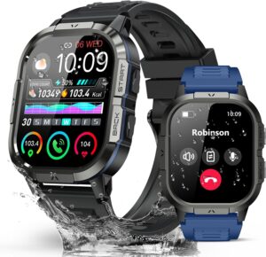 Military Smart Watches for Men-2.06" AMOLED, Bluetooth Calls, IP68, 110+ Sports Modes, Tactical Watch for Android iOS Samsung