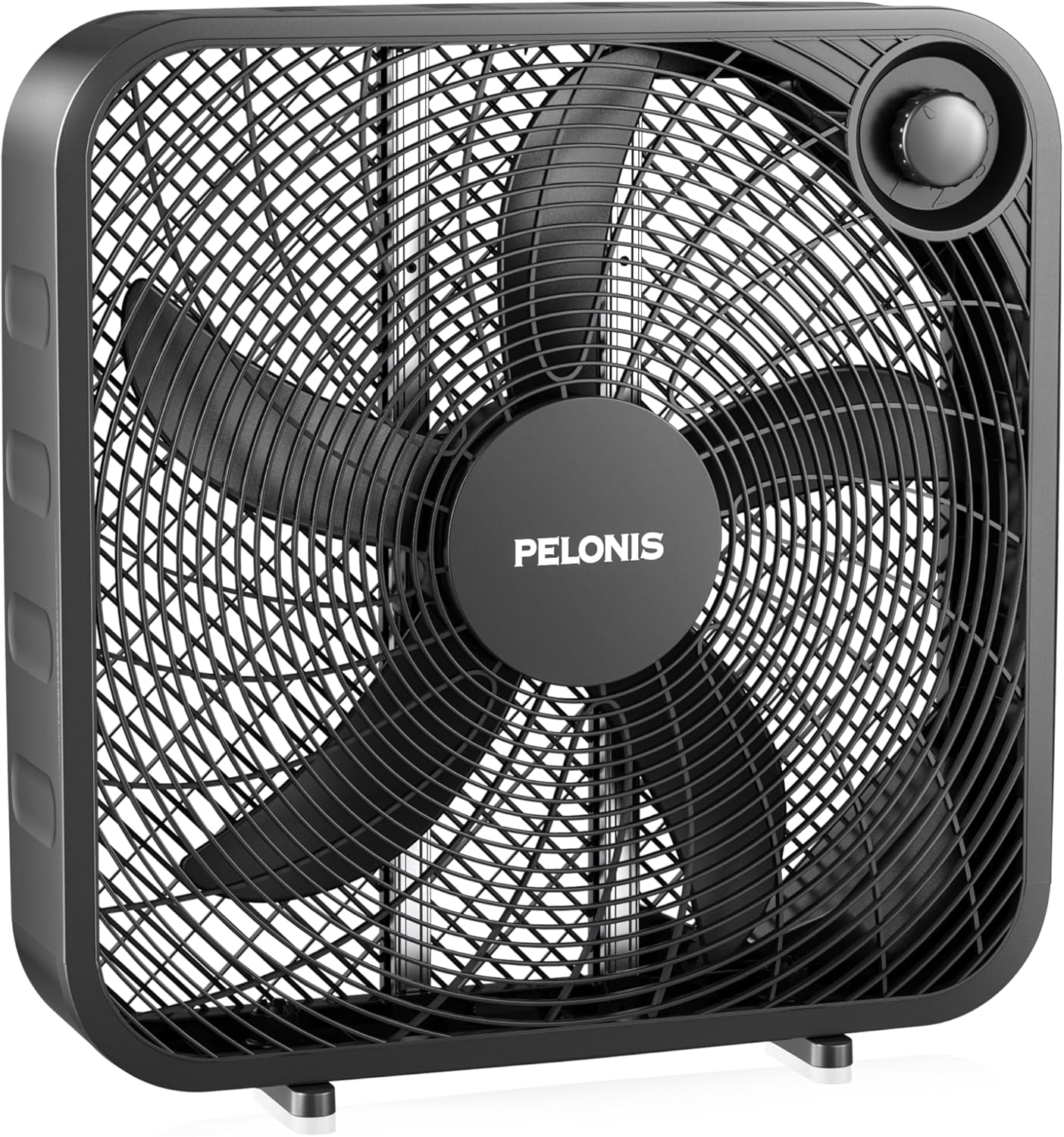 PELONIS 20" Box Fan, 3 Speeds, 25ft/s, 2295 CFM, Lightweight, 5 Blades