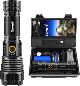 Goreit Flashlights LED High Lumens Rechargeable, 2000 Lumens XHP70.2