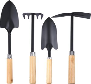 4-Piece Wooden Gardening Tool Set