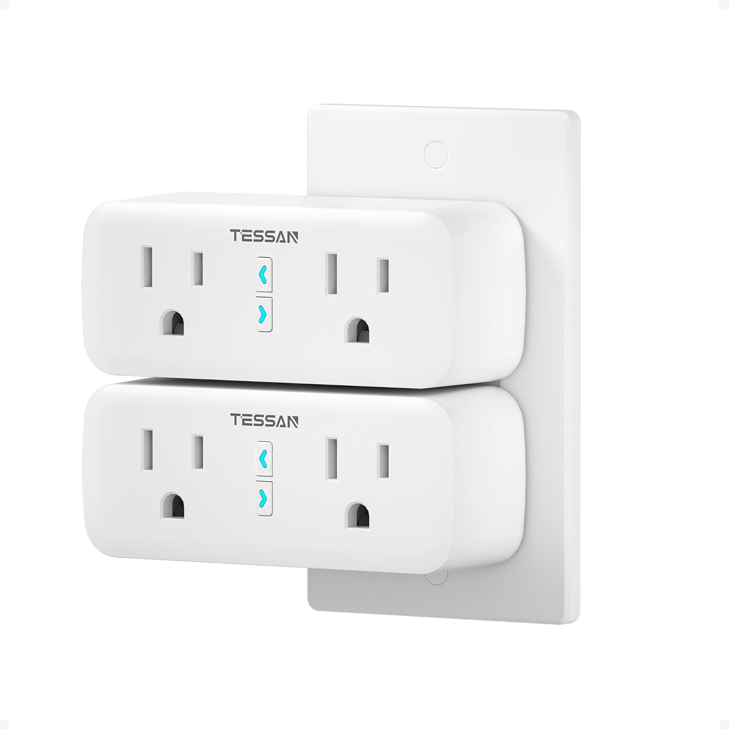 TESSAN 2 Pack Smart Plug, Dual Sockets, Alexa/Google, Timer