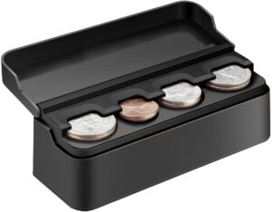 Dash-Mounted Coin Holder for Cars, Black