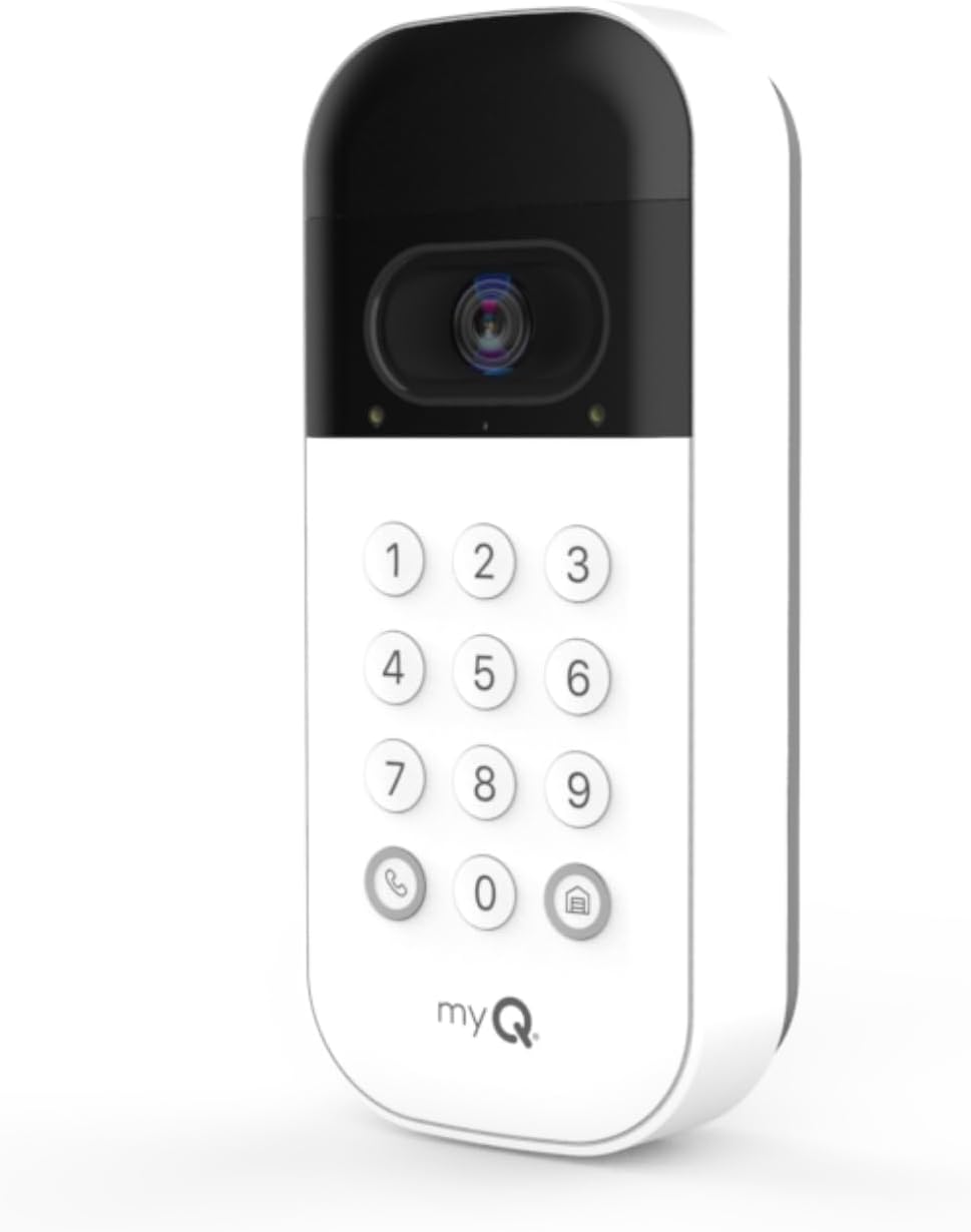 myQ Smart Garage Keypad with Camera, PIN Codes & App Control - White