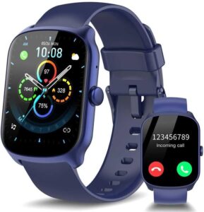 1.95" HD Curved Smartwatch, 112 Sports, IP68, HR/Sleep, Blue