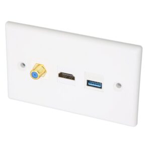 USB 3.0 Wall Plate w/ Multimedia & Ethernet