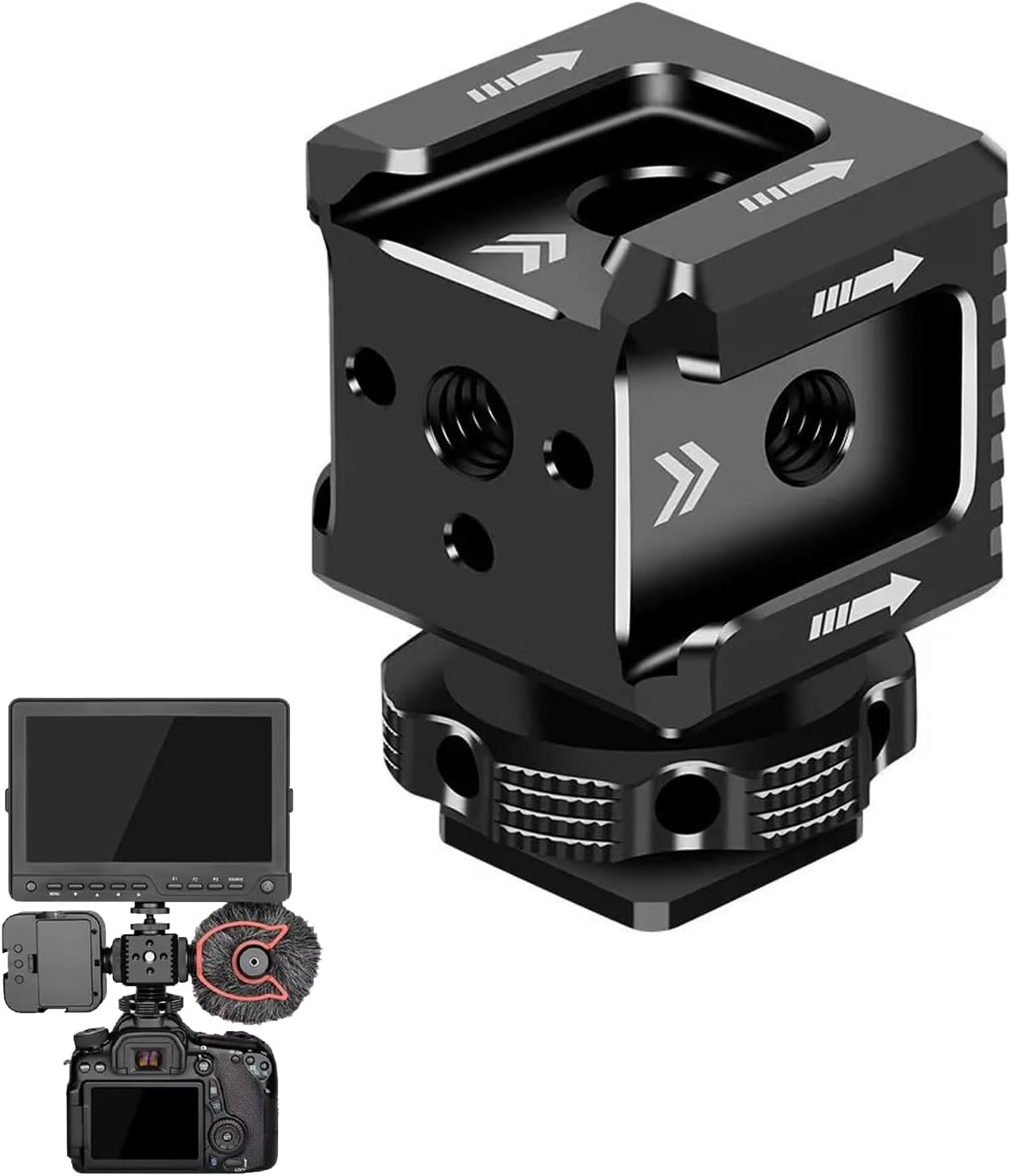 Aluminum Triple Cold Shoe Mount Bracket
