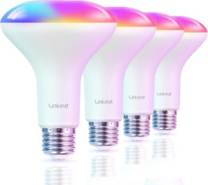 Linkind BR30 Smart Bulbs, RGBTW, Alexa/Google, 4 Pack