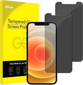 JETech iPhone 12 Privacy Screen Protector, 2-Pack