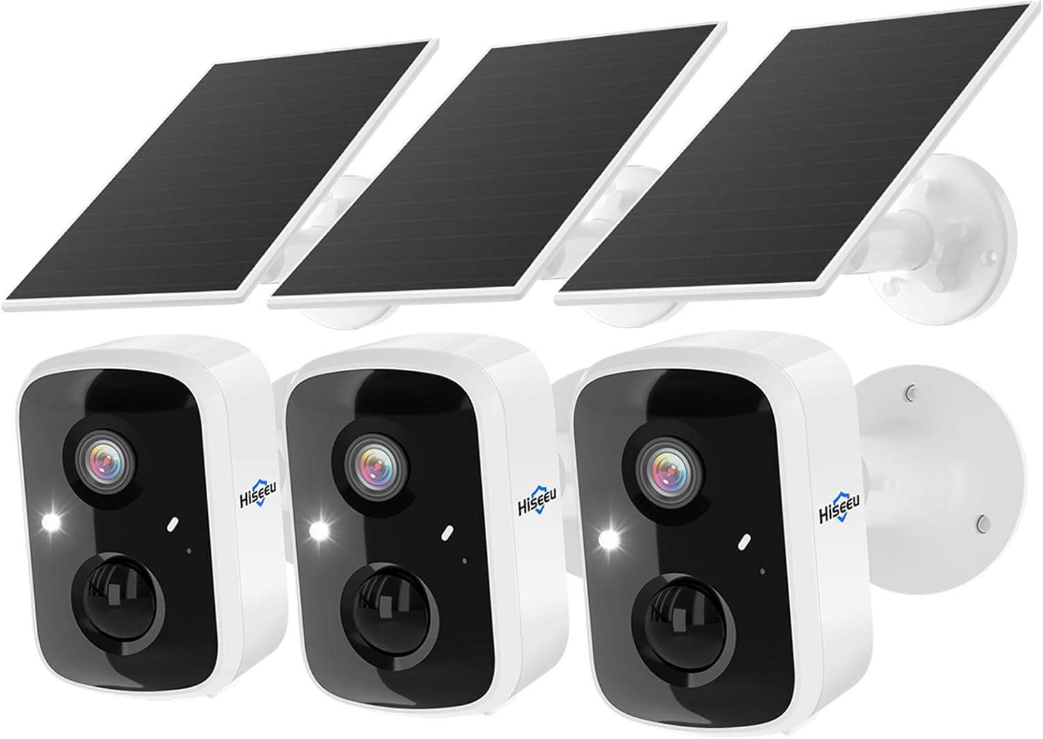 Hiseeu 3K Wireless Outdoor Cameras 3-Pack