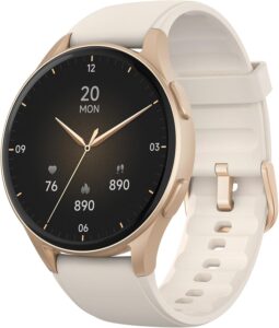 Smartwatch w/ Alexa, GPS, AMOLED, Health Track, 43mm Gold