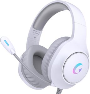 CM7002 RGB Gaming Headset w/Noise Canceling Mic, 50MM Drivers, Light White