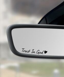 Trust in God Rearview Mirror Sticker, Black