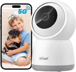 ieGeek 2K Pet Cam with Auto Tracking, 2.4/5G WiFi