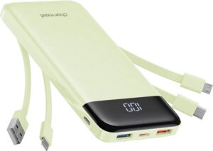 Charmast 10000mAh Power Bank w/ Built-in Cables
