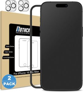 Mothca iPhone 16 Pro Max Matte Glass Protector 2-Pack
