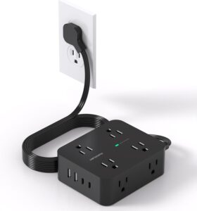 HANYCONY 8-Outlet Surge Protector w/ 4 USB Ports