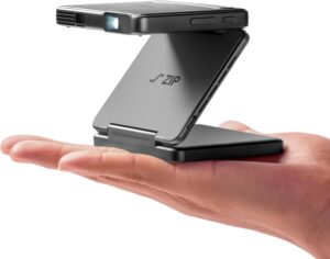 Aurzen ZIP Tri-Fold Mini Projector, 5,000mAh, Grey