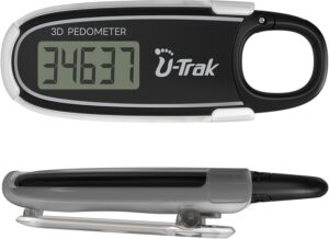 3D Pedometer with Clip & Carabiner - Step Counter