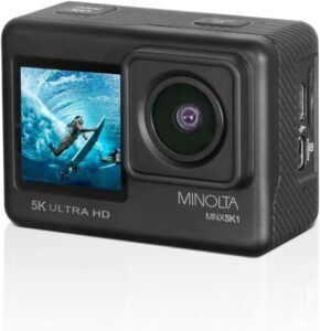 Minolta 5K Action Cam, 170° Lens, Waterproof