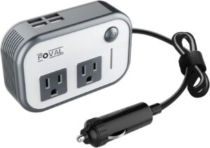 FOVAL 200W Car Inverter 12V to 110V w/4 USB