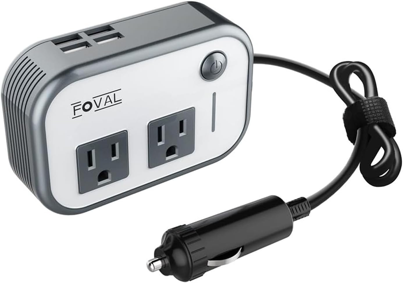 FOVAL 200W Car Inverter 12V to 110V w/4 USB