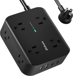 8-Outlet Surge Protector w/ 4 USB Ports, 5FT Cord