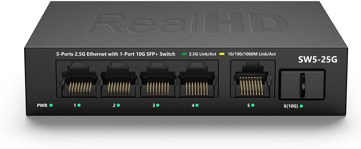 5x2.5G + 10G SFP+ Fanless Switch