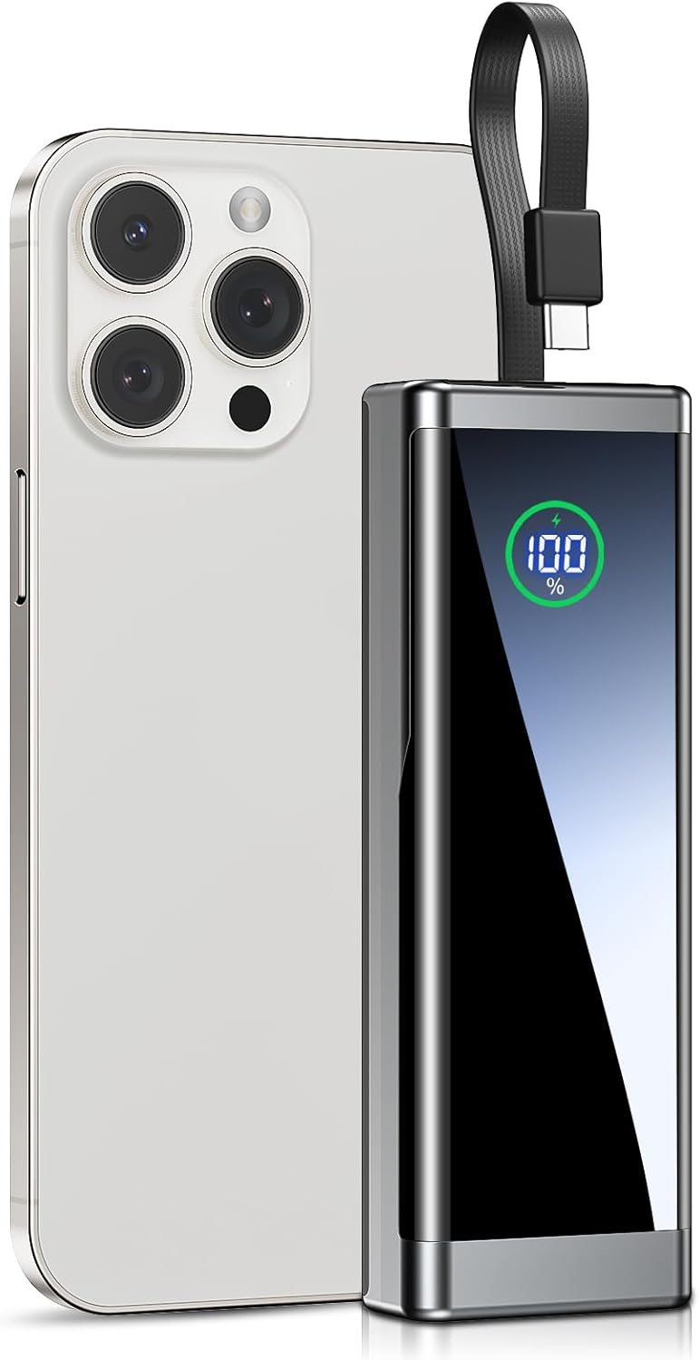 40000mAh 22.5W Power Bank w/ Built-in Cable