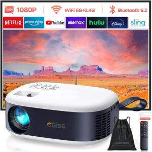 1080P WiFi Bluetooth Projector, 4K, 5G, Multi-Device