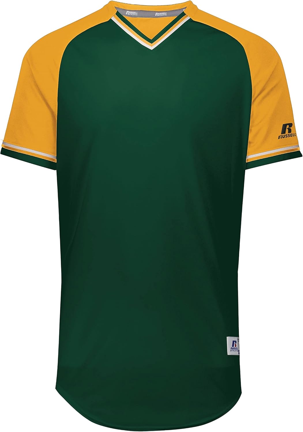 Russell Athletic V-Neck Baseball Jersey: Vintage, Dri-Power