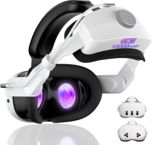 Meta Quest 3 Head Strap with 10000mAh Battery