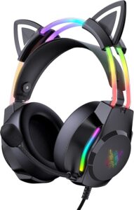 Cat Ear Gaming Headset, RGB, 3.5mm Wired