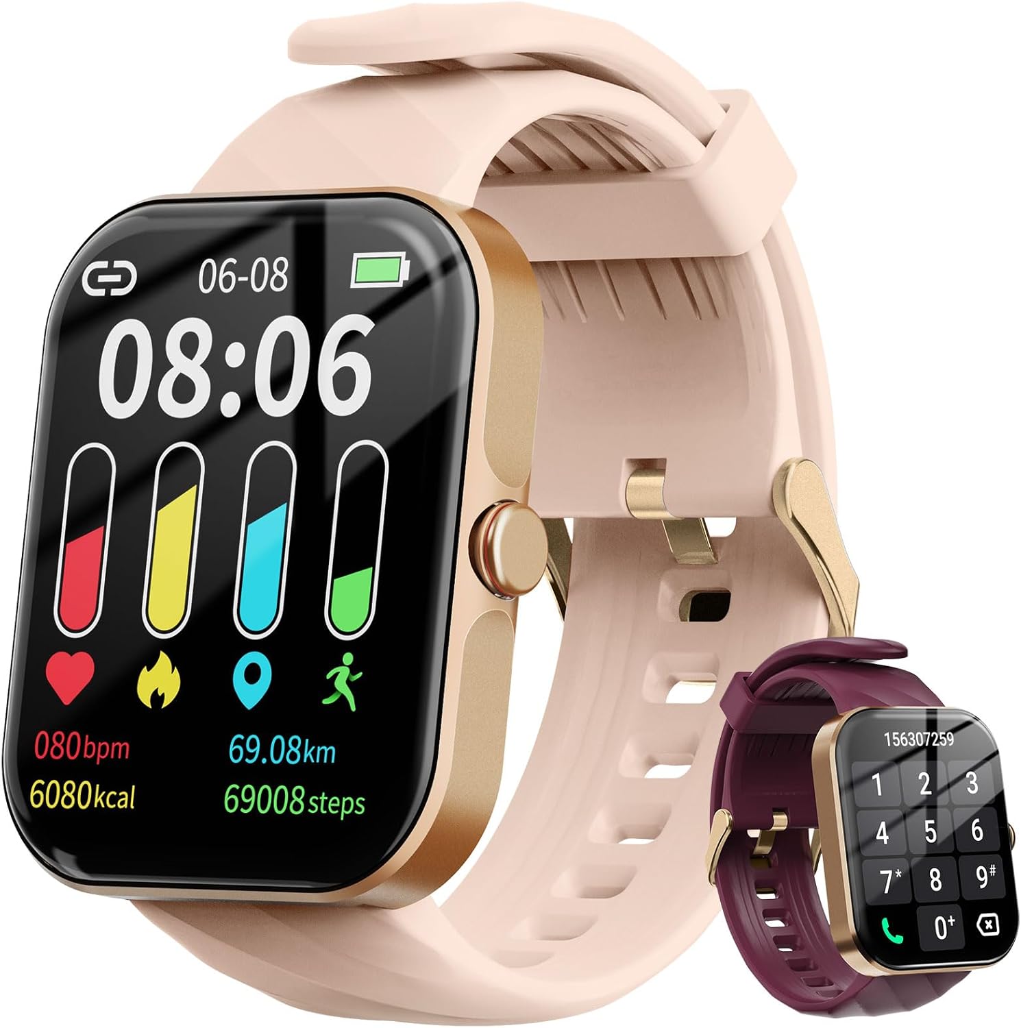 Smart Watch 1.91" HD, 110+ Modes, HR/Sleep/SpO2, IP68, iOS Android